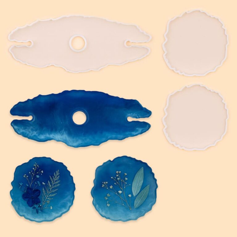 Bottle Holder and 2 Coasters Silicone Mould Set