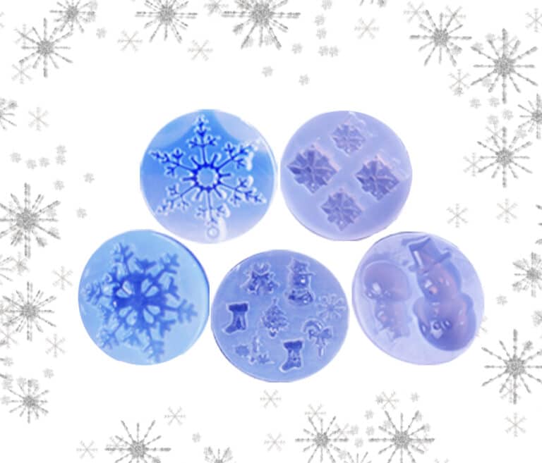 Kit of 5 Christmas Silicone Moulds for Resin – Festive Shapes Set
