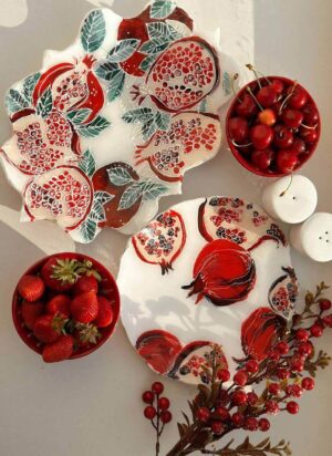Free step-by-step lesson “Pomegranate trays” by Natalia Natirum