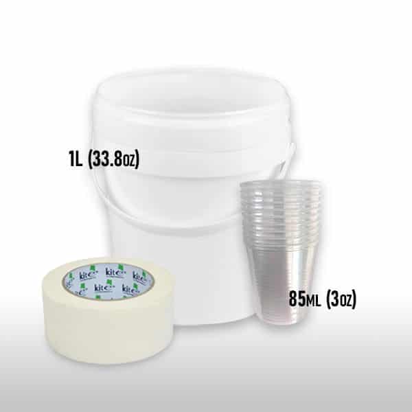 Mixing Buckets Kit for Epoxy Resin Art – Easy Clean Flexible Design - Kit buckets + tape