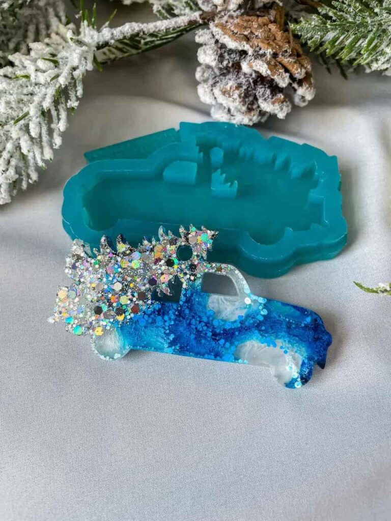 Festive Silicone Moulds for Christmas Tree Decorations – Turquoise, Reusable - Car