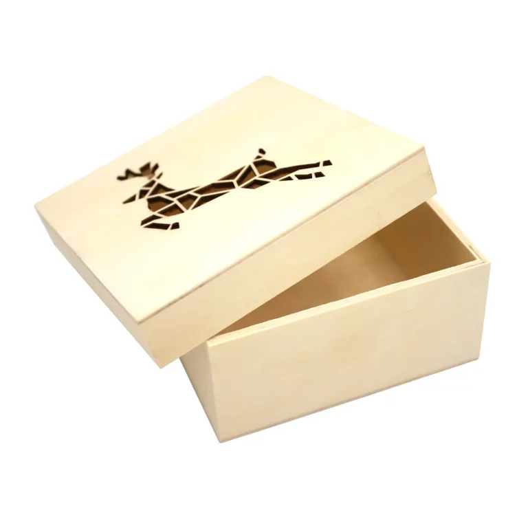 Wooden Deer Box for Epoxy Resin Crafts, 11.3x11.3x5cm