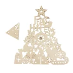 Lace-Style Wooden Christmas Tree Base for Epoxy Resin Projects, 30x26.5x7.5cm