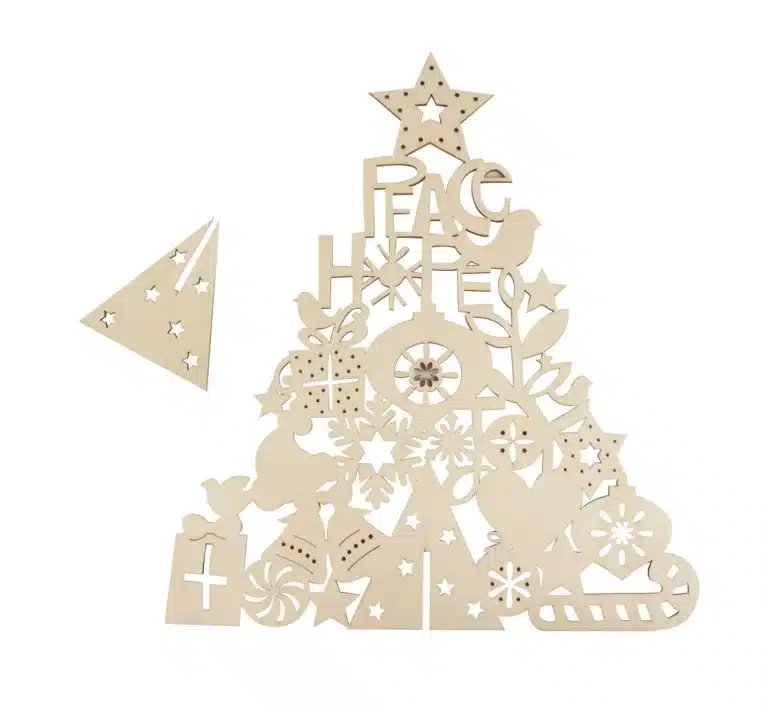 Lace-Style Wooden Christmas Tree Base for Epoxy Resin Projects, 30x26.5x7.5cm