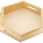 Hexagonal Wooden Tray for Resin Art, 20x18x4cm