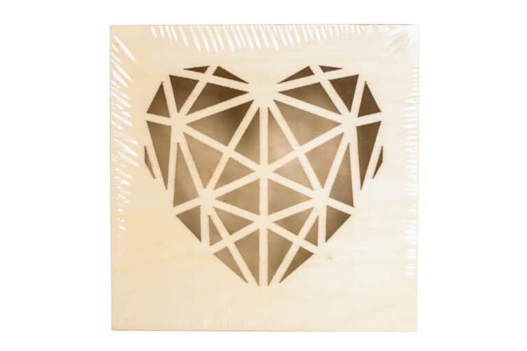 Heart Wooden Box for DIY, 11.3x11.3x5cm