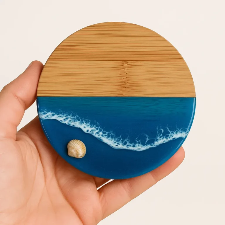 Round Wooden Coasters – 10.5cm Diameter, Pack of 4
