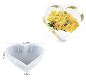 “SILICONE HEART MOULD” – for Creating with Epoxy Resin – 19,5 x 16,5 cm