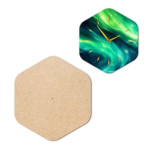 MDF Resin Art Board Clock Blank – Hexagon – 50×45 cm