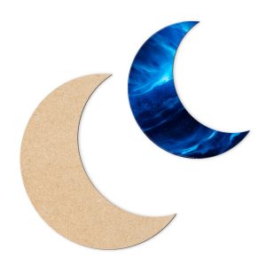 MDF Resin Art Board – Crescent Moon – 60×43 cm