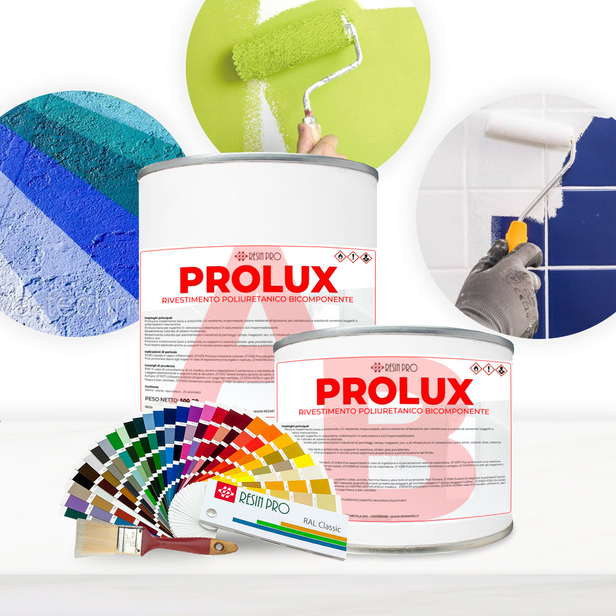 "Prolux" – PU coating for tiles, concrete, plastic and metal – suitable for driveable surfaces